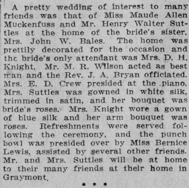Maude Allen Muckenfuss-Henry Walter Suttles